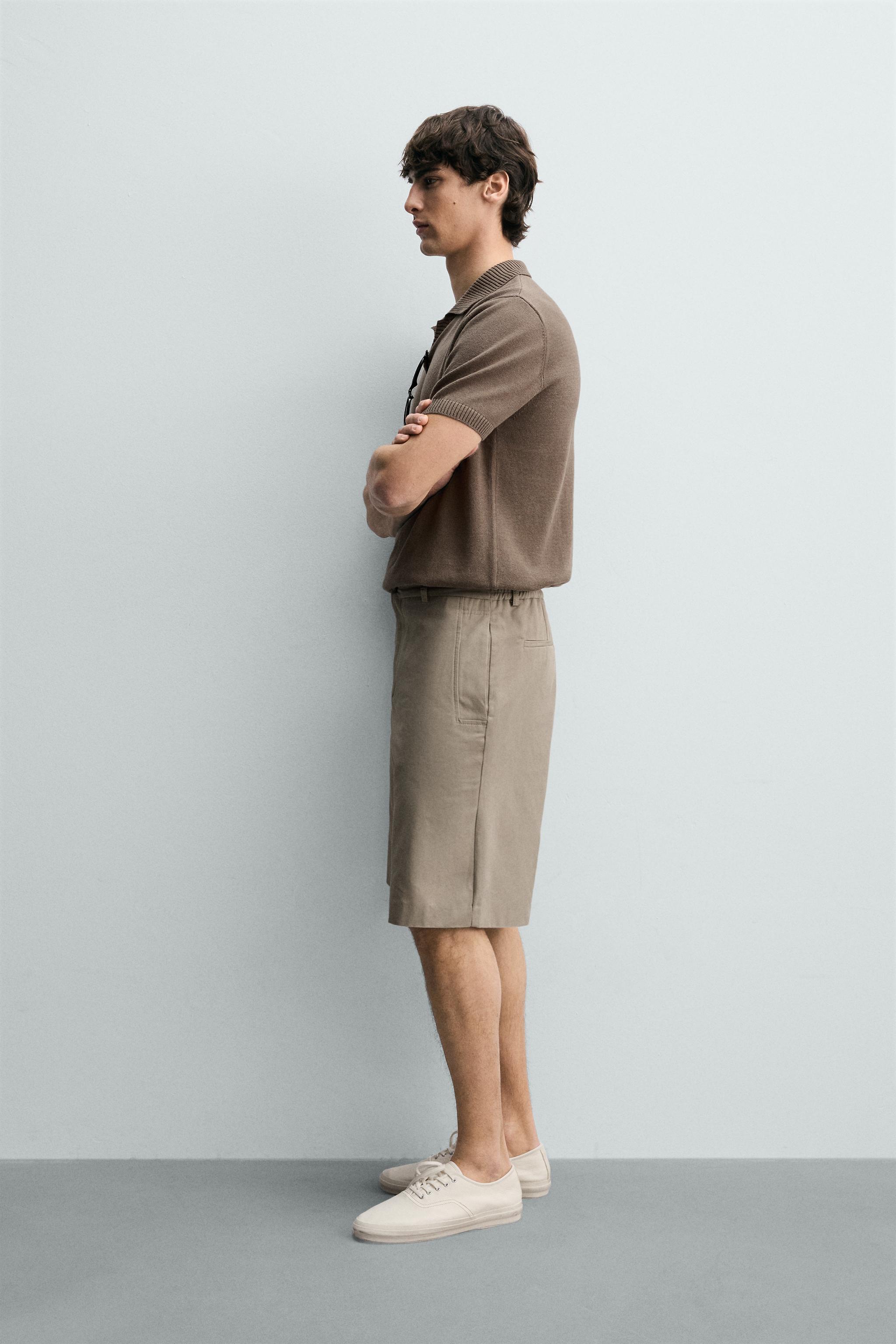 REGULAR FIT COTTON LINEN BLEND KNIT POLO SHIRT